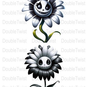 Gothic Sunflower Clipart: Spooky Halloween Floral PNG (Digital Download) image 5