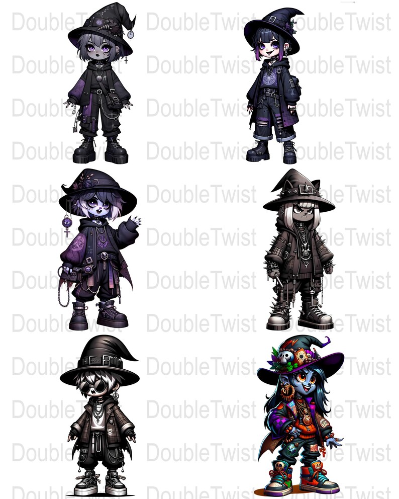 Gothic Witch PNG Clipart: Streetwear Fashion Graphics (Digital Download) image 2