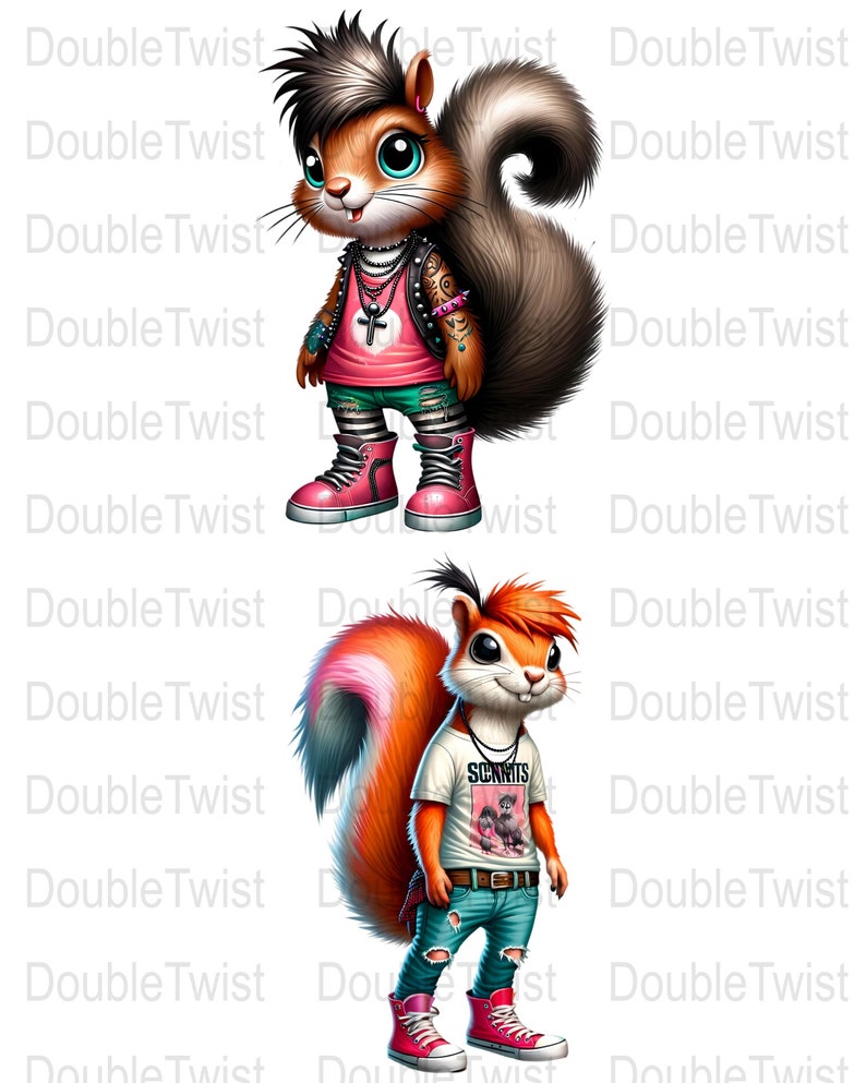 Style Squirrel Scene Style Squirrel Pngs, Digital Download, Alternative Animal ...