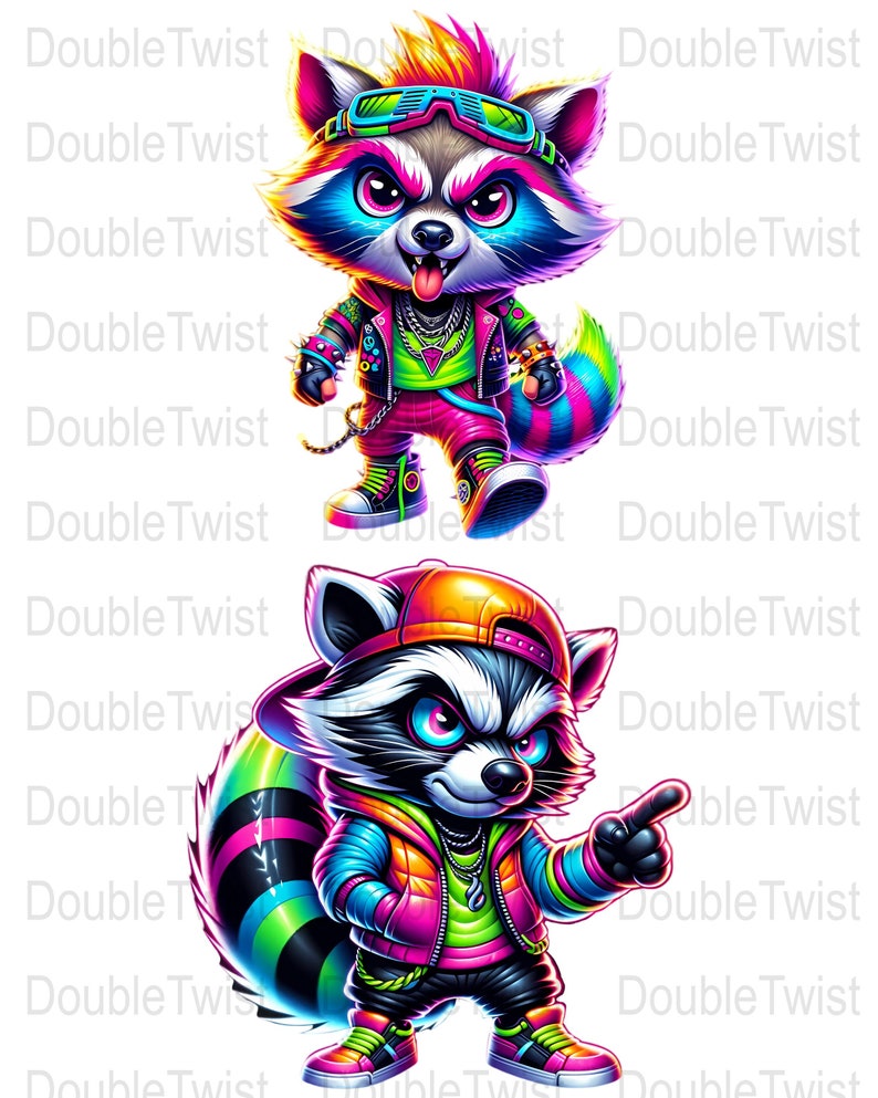 Punk Raccon Neon Punk Raccoon Clipart, Urban Graffiti PNG (digital Download) - Etsy