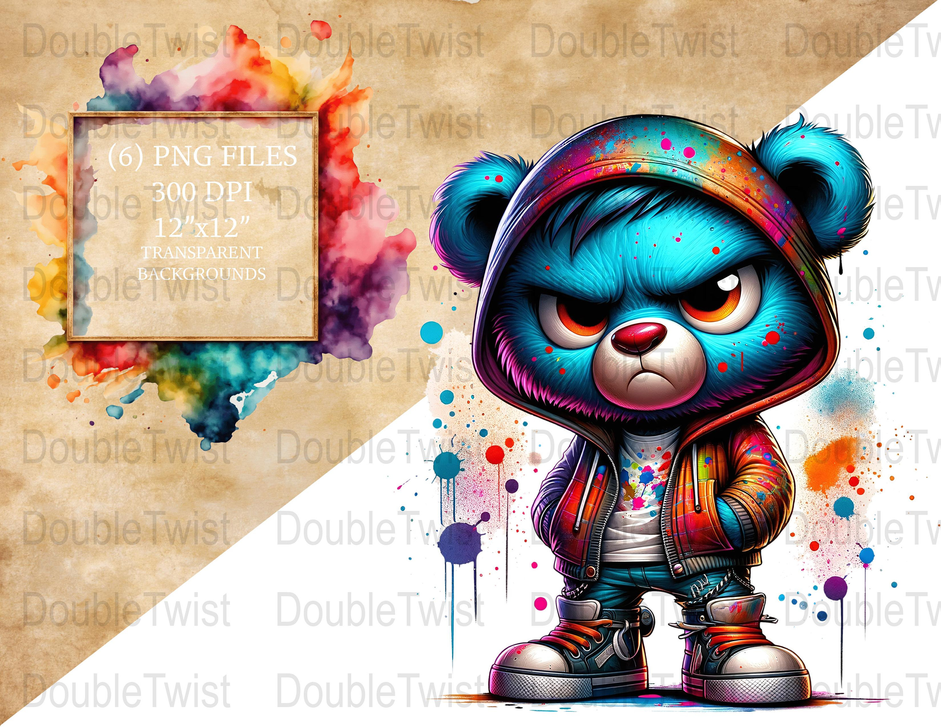 Graffiti Bear Clipart Urban Streetwear Bear PNG Colorful Teddy Art Il Fullxfull.5758668663 D6fn