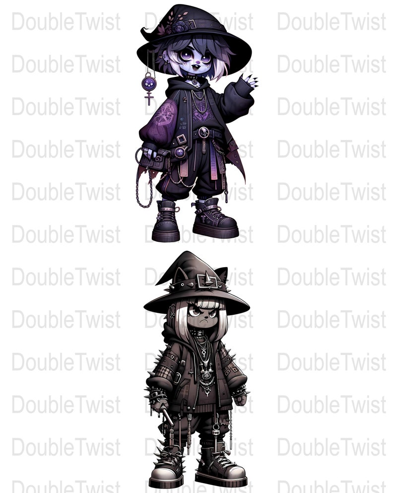 Gothic Witch PNG Clipart: Streetwear Fashion Graphics (Digital Download) image 4