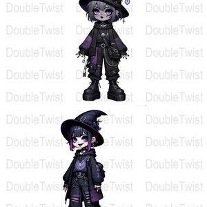 Gothic Witch PNG Clipart: Streetwear Fashion Graphics (Digital Download) image 3