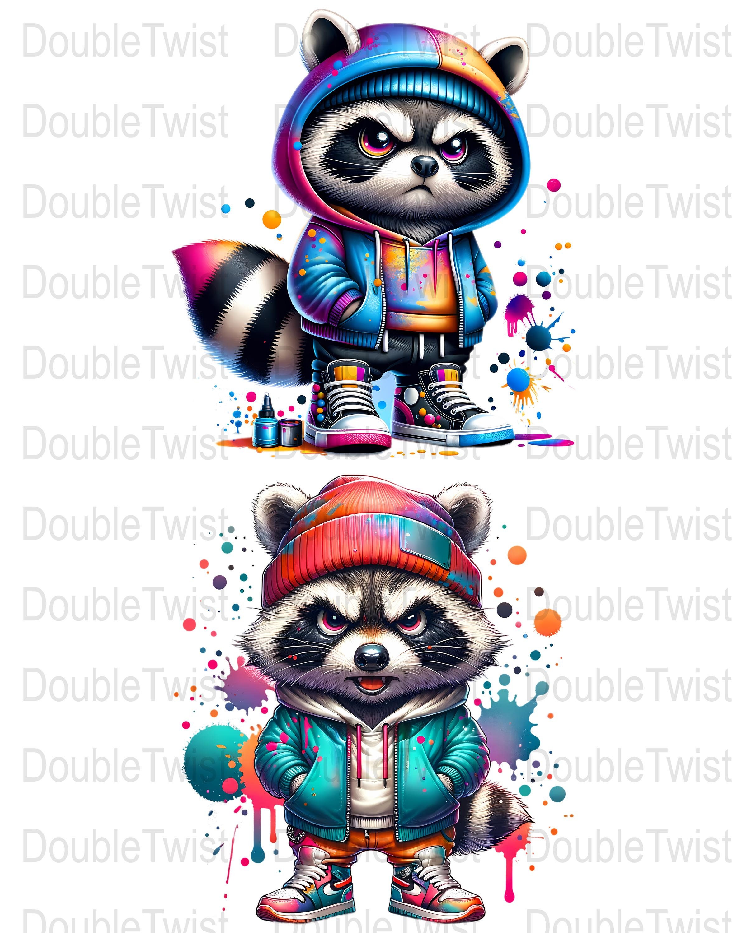 Graffiti Raccoon PNG Clipart: Urban Streetwear Design (digital Download ...