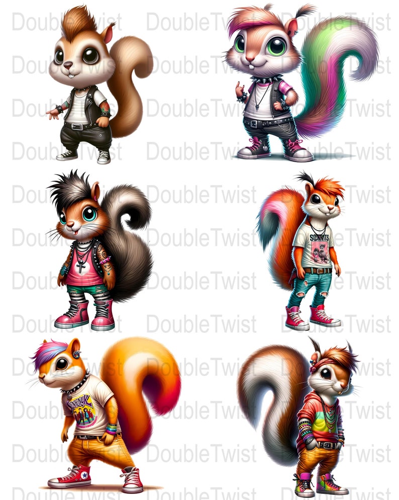 Style Squirrel Scene Style Squirrel Pngs, Digital Download, Alternative Animal ...