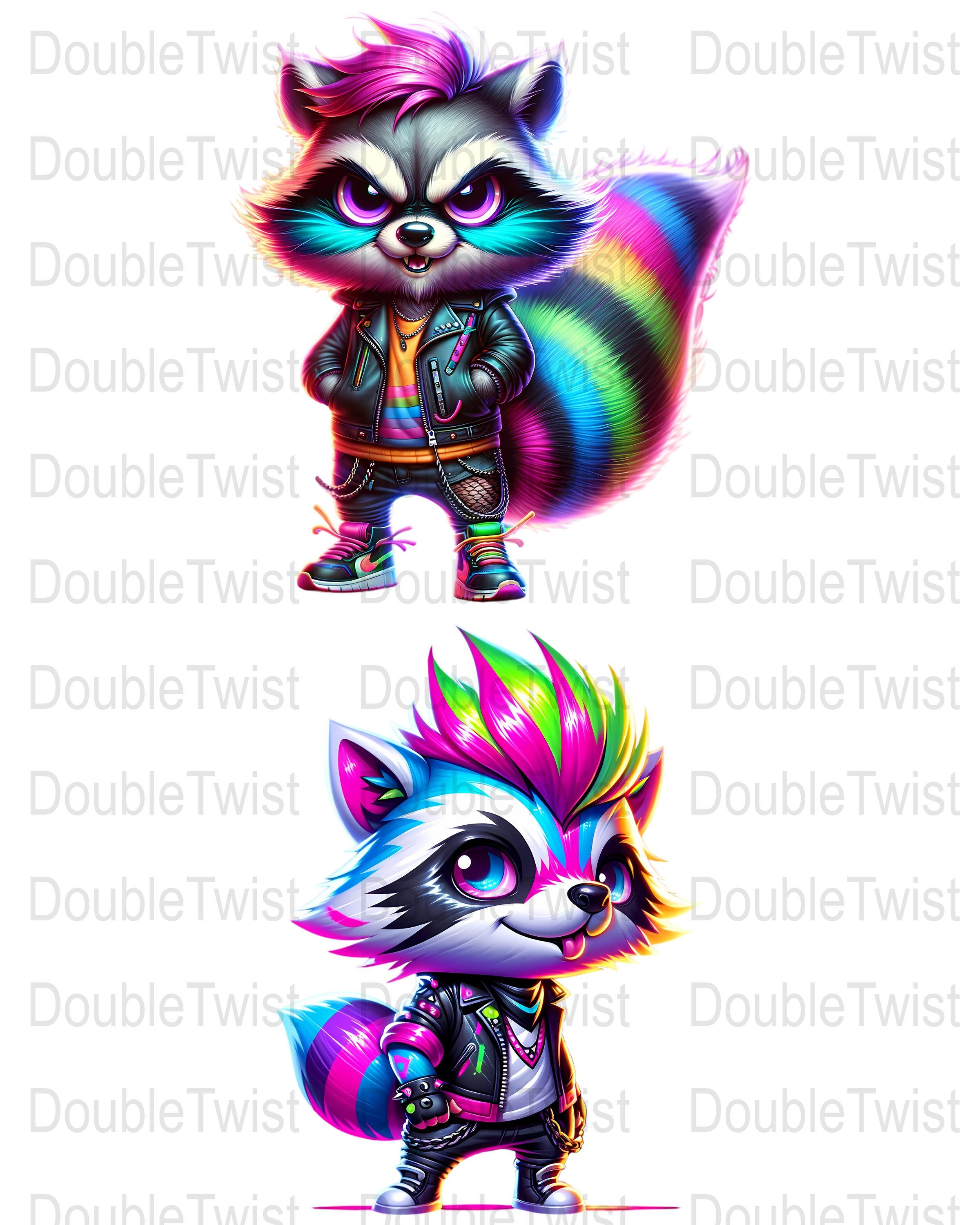 Punk Raccon Neon Punk Raccoon Clipart, Urban Graffiti PNG (digital Download) - Etsy