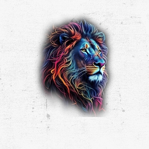 Neon Lion PNG, T-shirt Design