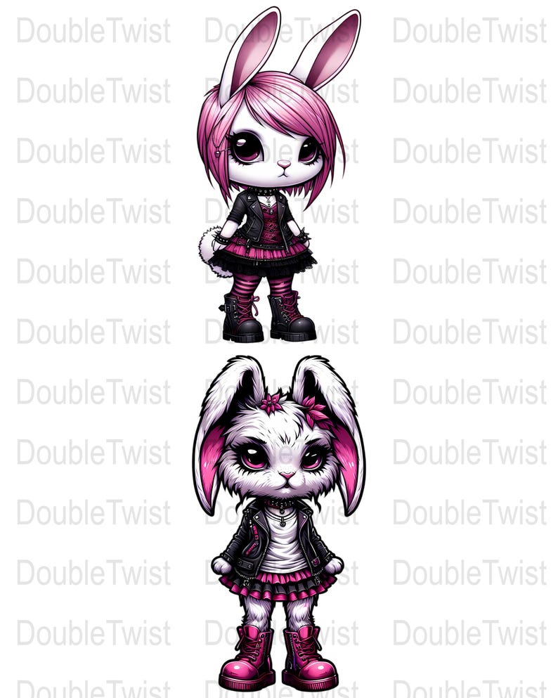 Cute Emo Bunny PNG Clipart, Dark Gothic Bunny, Sublimation Designs ...