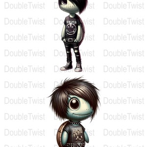 Emo Turtles PNGs, Digital Download, Cute Turtle Graphics, Cool Emo Characters, Trendy Animal Clipart, Teen Vibes, Unique Subculture Design image 5