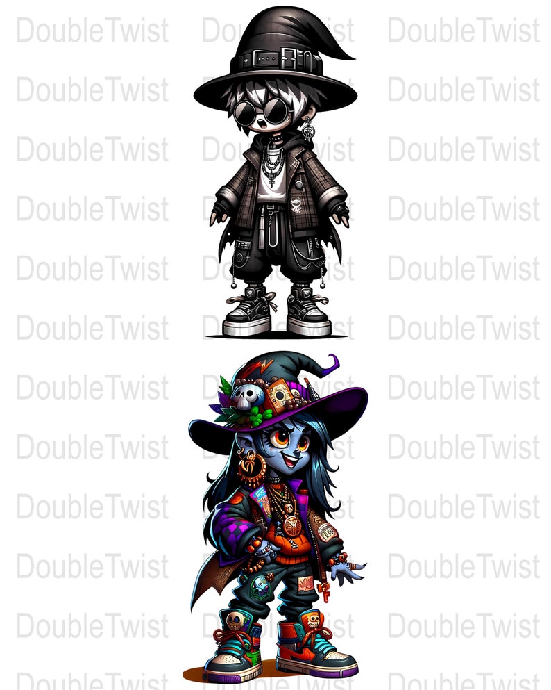 Gothic Witch PNG Clipart: Streetwear Fashion Graphics (Digital Download) image 5