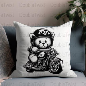 Harley-davidson Riding Teddy Bear PNG: Fun Design for DIY Projects ...