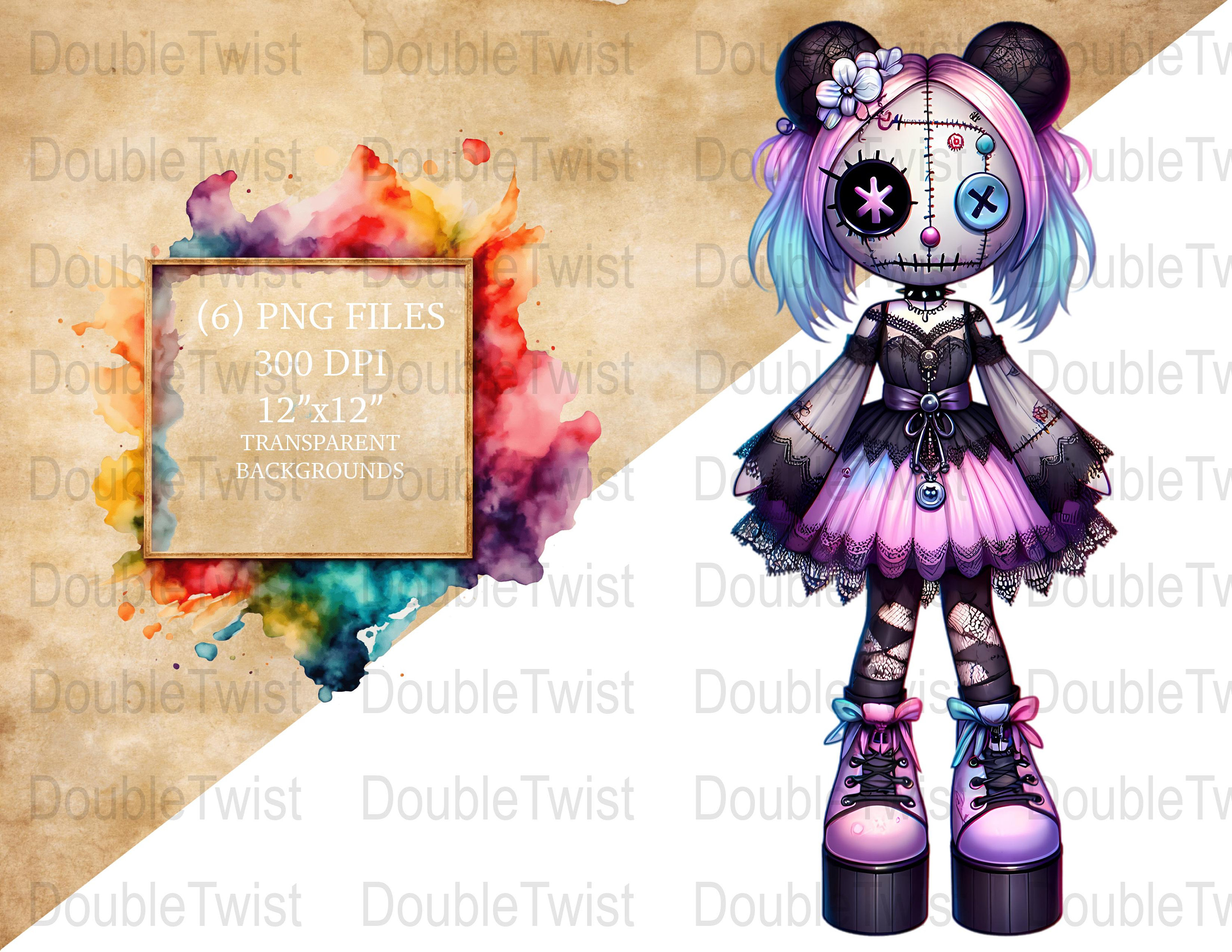 Pastel goth stickers - Etsy México, image size:3000x2318