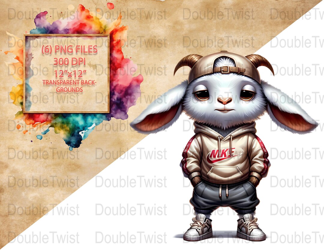 Urban Streetwear Goat Pngs, Fashionable Cartoon Goat Character Digital ...