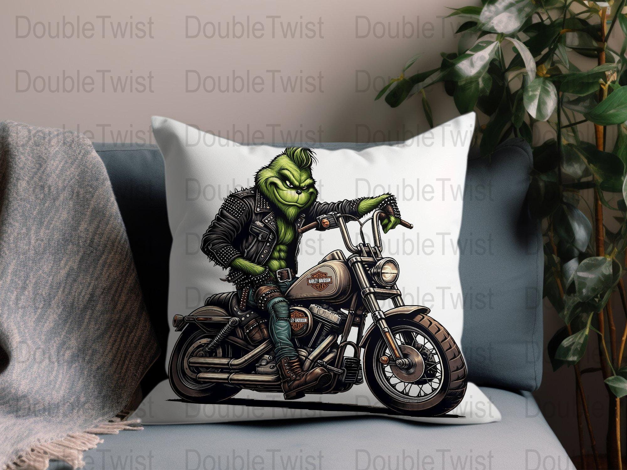 Grinchy Harley-davidson PNG, Unique Gift for Bikers, Festive Harley ...