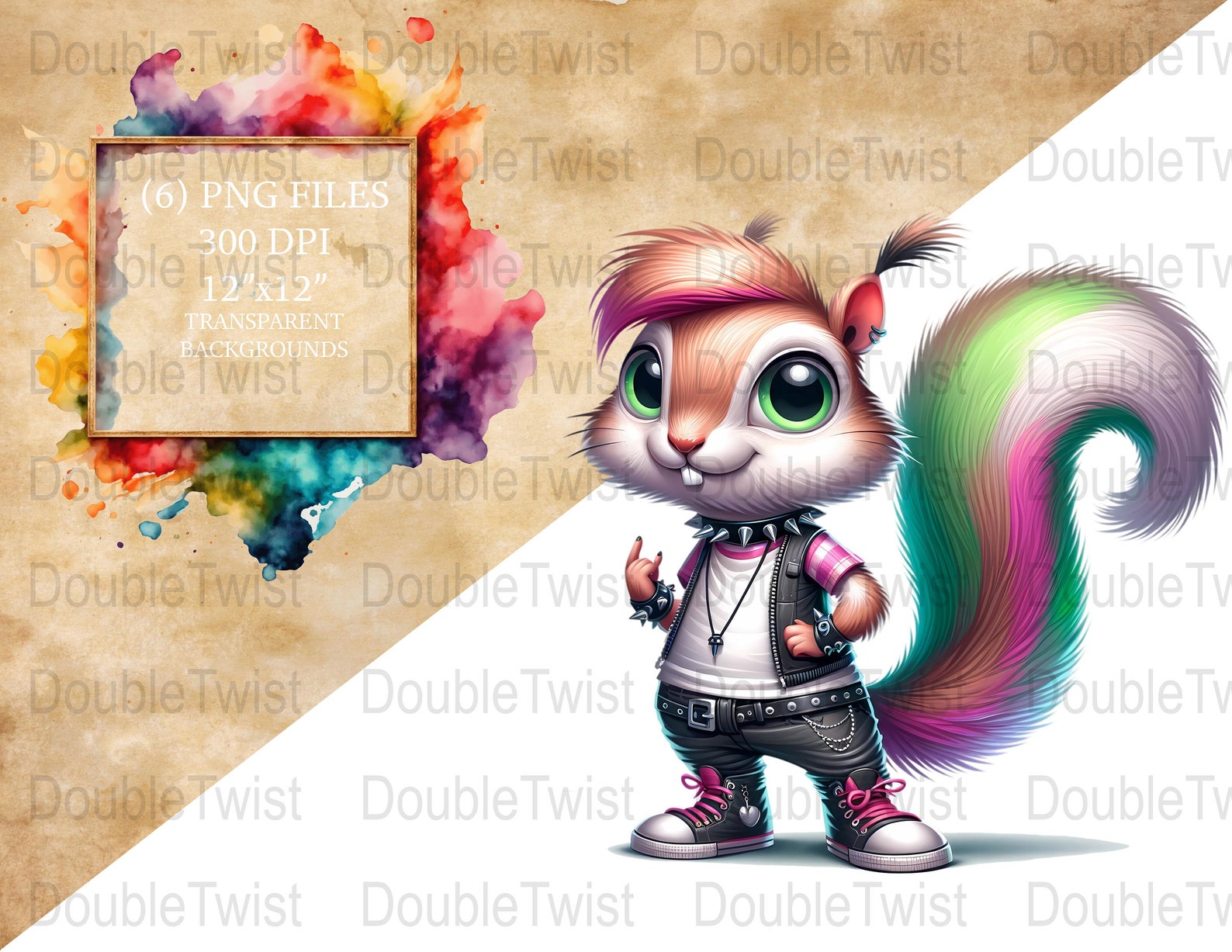 Style Squirrel Scene Style Squirrel Pngs, Digital Download, Alternative Animal ...