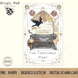 Carte de tarot du poète torturé png - Taylor Swift png - Département des poètes torturés png - Téléchargement numérique - Swift concert png - Musique country
