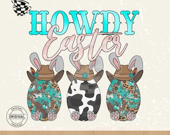 Howdy easter  png - country easter png  - western easter png - cowboy easter  - easter clipart - bunny png
