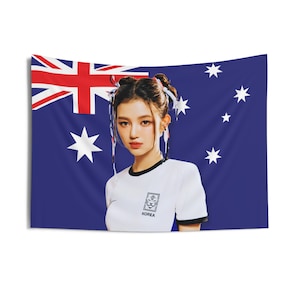 NewJeans Danielle Australia Flag, NewJeans New Jeans Kpop Flag, NewJeans Members Merch, Gift Ideas for Tokkis, Birthday Gift & Concert Merch