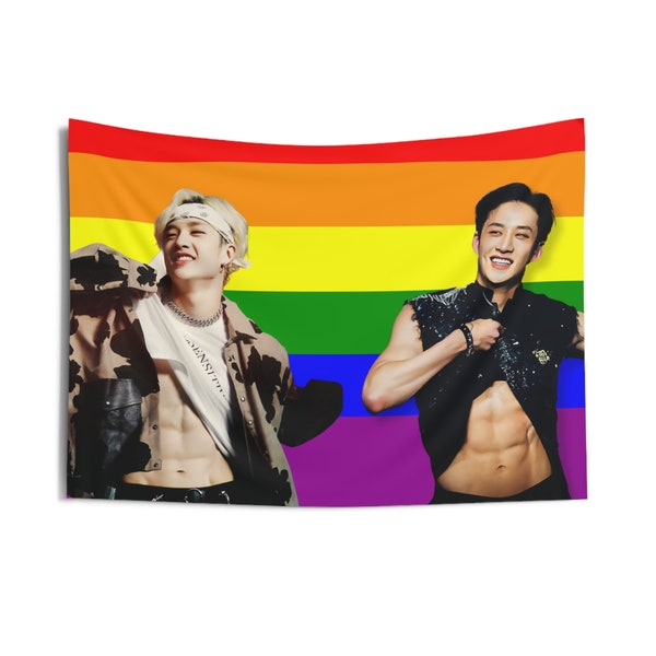 Skz Bang Chan Flag Banner, Stray Kids BangChan Kpop Pride Flag Tapestry, Skz Bang Chan Kpop Merch Decor, Gift Ideas for Stays Kpop Fan