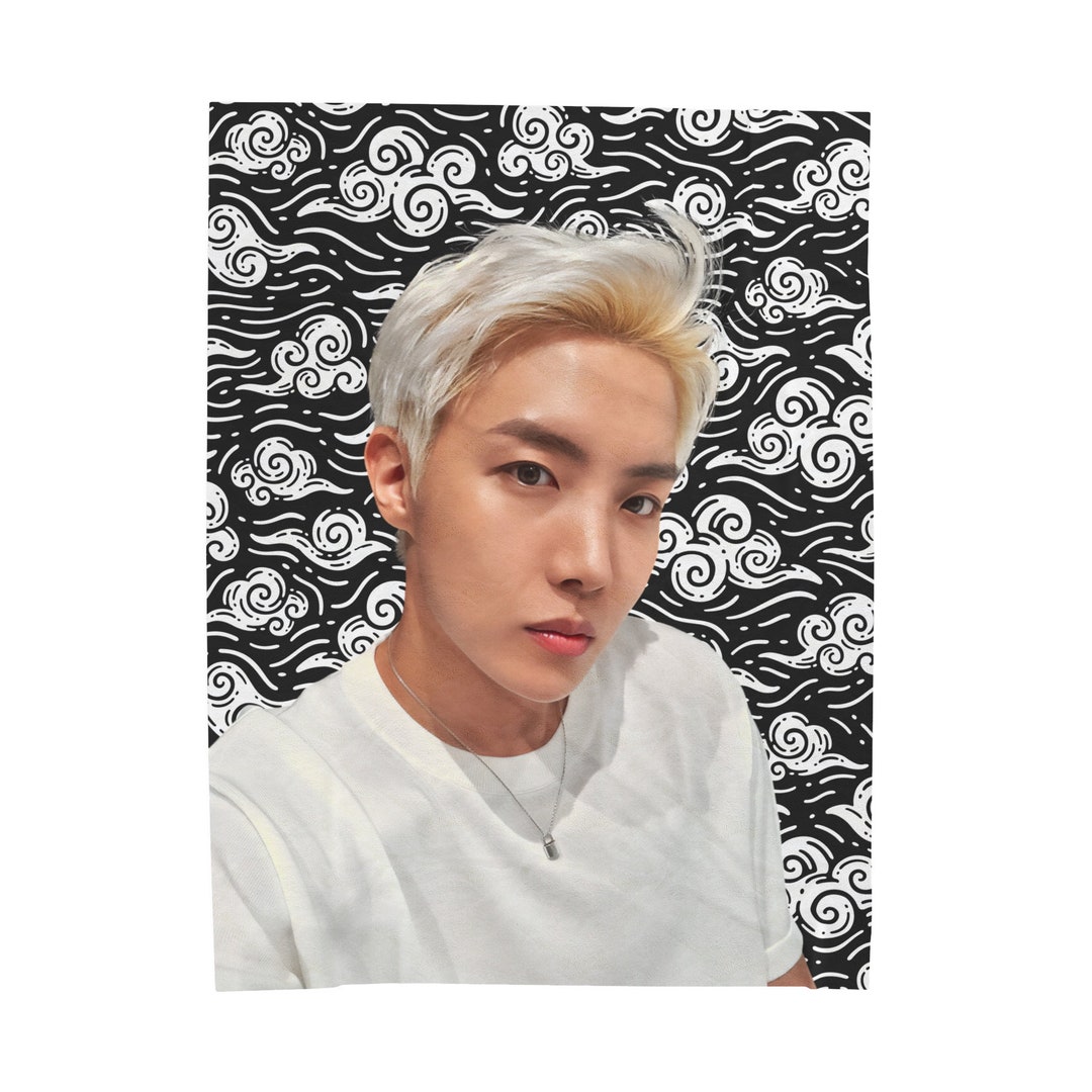 BTS Blonde Jhope Selca Photo Blanket, Cute Blonde Jhope Jung Hoseok