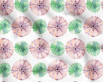 Seashell Pattern Fabric, Coastal Upholstery, Nautical Sewing Textile