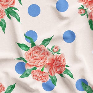 Tessuto con stampa digitale Vintage Garden Rose, design floreale romantico, tappezzeria, arredamento per la casa, cucito fai da te, tessuto tagliato su misura