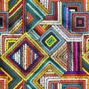 Geometric Patchwork Digital Print Fabric, Modern Pattern, Quilting, Upholstery, DIY Crafts, Fabric by the Yard