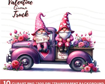Gnomo de San Valentín con diseño floral (descarga digital)