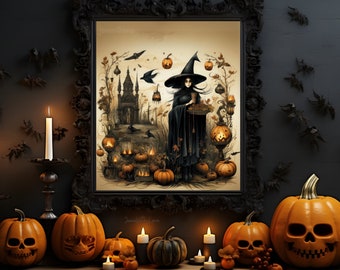 Witchy Decor Halloween Printable Wall Art Dark Cottagecore Halloween Decor Scarlet Witch Spooky Season Halloween Wall Art Witch Wall Art