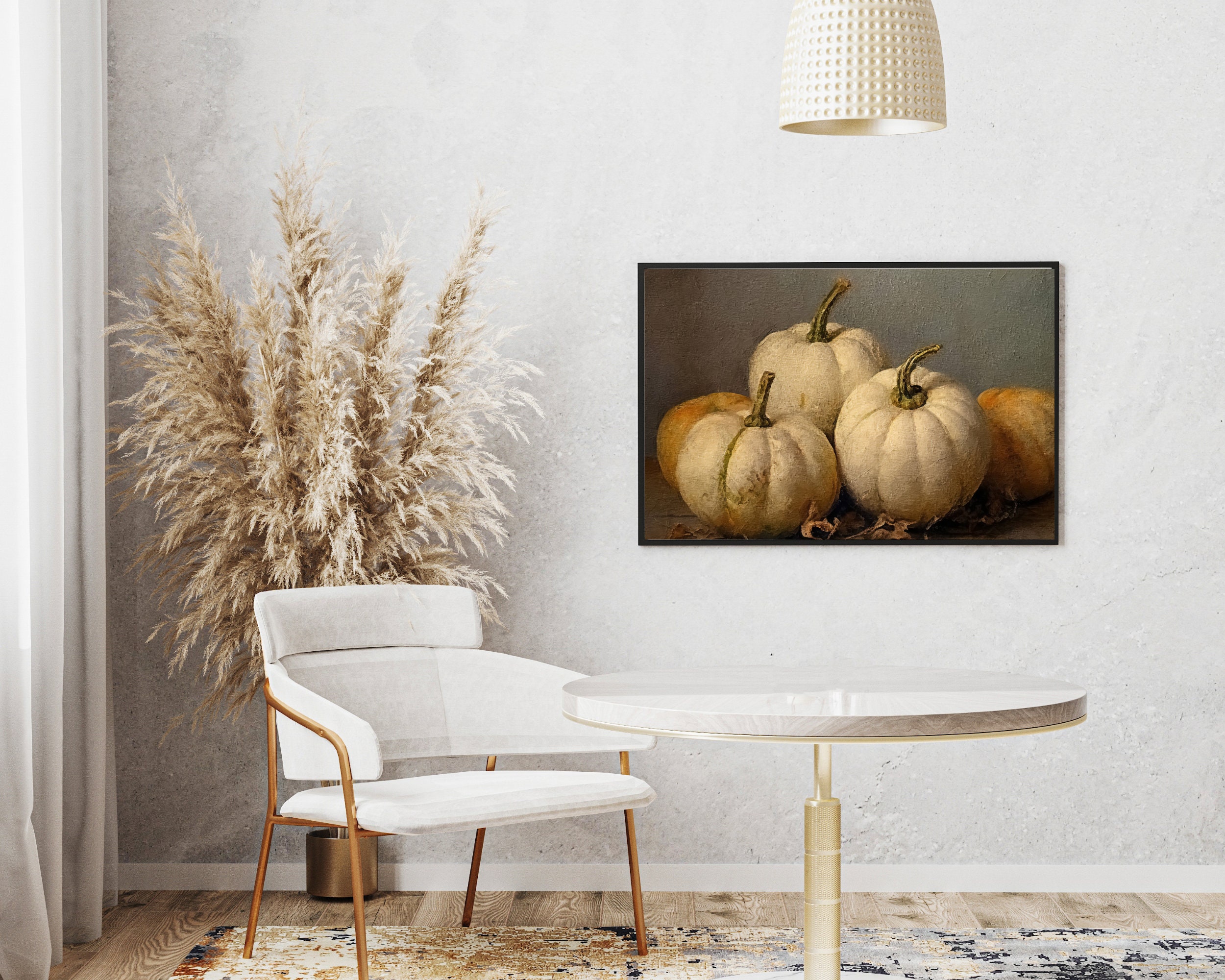 Fall Wall Decor Printable Pumpkin Still Life Painting Rustic Fall Art ...