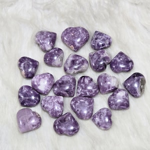 Natural Lepidolite Heart, Lepidolite Crystal Heart, AA Lepidolite Heart, Hand Carved, Mix Size Heart Stone, Home Decor, Crystal Gift.