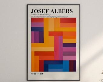 Cartel de Josef Albers - Homenaje a la plaza - Arte abstracto de la Bauhaus como impresión de Josef Albers - Pintura de Albers - Arte mural alemán
