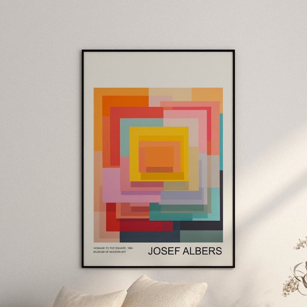 Josef Albers Poster - Homage to the Square - Abstract Bauhaus Art as Josef Albers Print - Albers Painting - German Wall Art