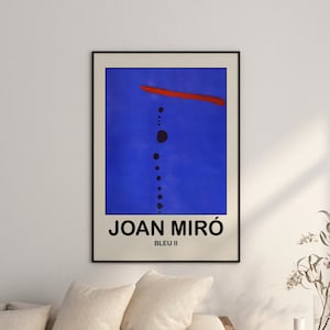 Affiche Joan Miro - Bleu 2 - Art catalan moderne comme Joan Miro Art Print - Abstract Miro Wall Art pour votre maison ou comme cadeau
