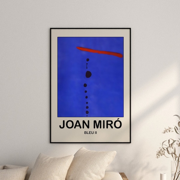 Joan Miro Poster - Bleu 2 - Moderne katalanische Kunst als Joan Miro Kunstdruck - Abstrakte Miro Wandkunst für Ihr Zuhause oder als Geschenk