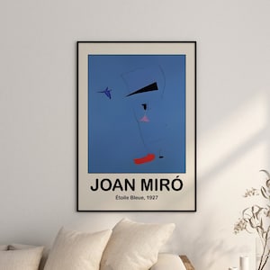 Poster di Joan Miro - Bleue - Arte catalana moderna come stampa artistica di Joan Miro - Arte astratta da parete Miro per la tua casa o come regalo