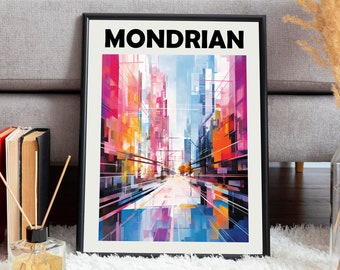 Piet Mondrian Poster - Dutch Abstract Wall Art as Piet Mondrian Print - Mondrian Exhibition - Mondrian Print - Mondrian Poster