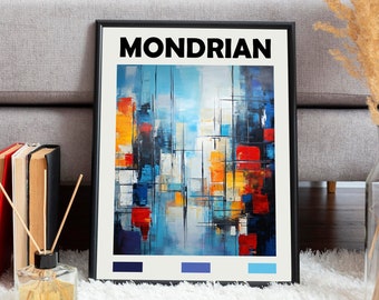 Piet Mondrian Poster - Dutch Abstract Wall Art as Piet Mondrian Print - Mondrian Exhibition - Mondrian Print - Mondrian Poster