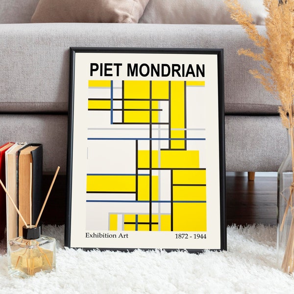 Piet Mondriaan Poster - Nederlandse abstracte kunst aan de muur als Piet Mondriaan Print - Mondriaan Tentoonstelling - Mondriaan Print - Mondriaan Poster