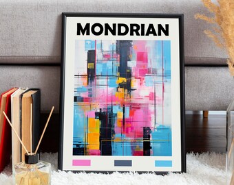 Piet Mondrian Poster - Dutch Abstract Wall Art as Piet Mondrian Print - Mondrian Exhibition - Mondrian Print - Mondrian Poster