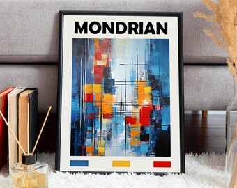 Piet Mondrian Poster - Dutch Abstract Wall Art as Piet Mondrian Print - Mondrian Exhibition - Mondrian Print - Mondrian Poster