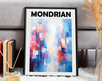 Piet Mondrian Poster - Dutch Abstract Wall Art as Piet Mondrian Print - Mondrian Exhibition - Mondrian Print - Mondrian Poster