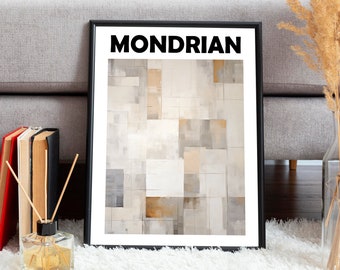 Piet Mondrian Poster - Dutch Abstract Wall Art as Piet Mondrian Print - Mondrian Exhibition - Mondrian Print - Mondrian Poster