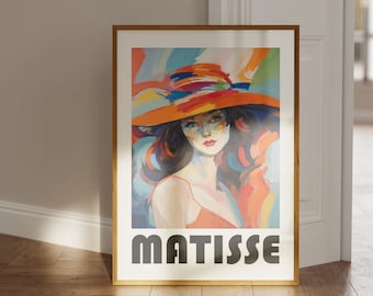 Matisse Woman Poster | Colorful Female Portrait Wall Art | Fauvist Museum Print | Modern Fashion Art | Gallery Wall Decor