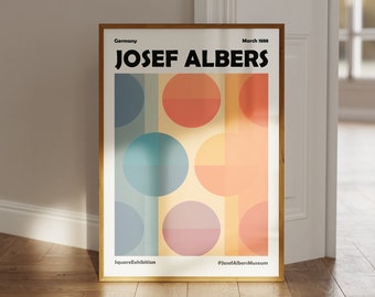 Josef Albers Poster - Abstrakte Bauhaus Kunst als Josef Albers Druck - Homage to the Square - Albers Gemälde - Deutsche Wandkunst