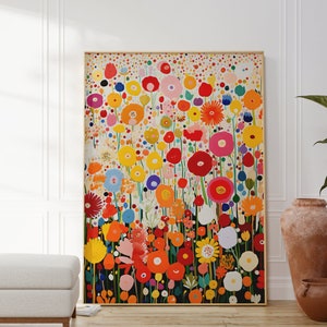 Yayoi Kusama Poster - Abstract Japanese Wall Art in Dot Art Style - Yayoi Kusama Print - High Quality Japandi Poster - Colorful Art