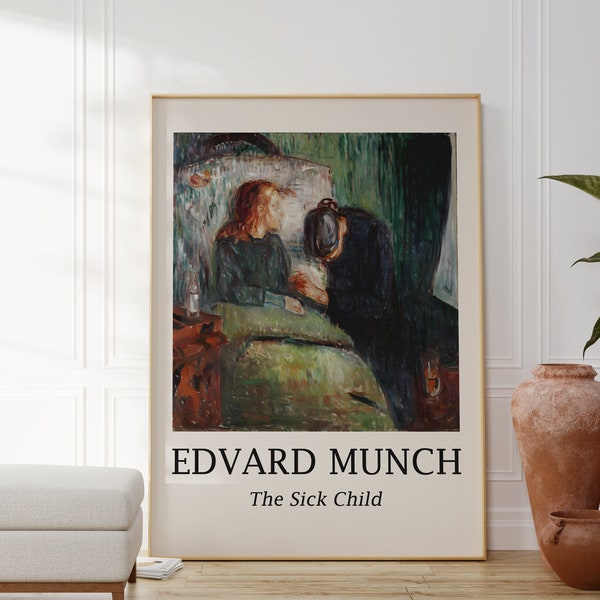 Edvard Munch Poster - Das kranke Kind - Hochwertiges Poster als Edvard Munch Druck - Klassische Ausstellungskunst - Munch Kunst