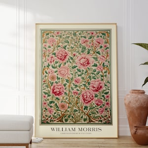 William Morris  Poster Chrysanthemum Pattern - William Morris Print, William Morris Art, Morris wall prints, Morris Poster, Morris Artwork