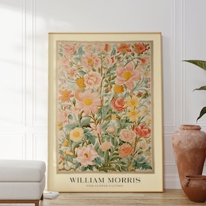 William Morris Pink Flower Poster, William Morris Print, William Morris Art, Morris estampes murales, Morris Poster, Morris Artwork I Flowers