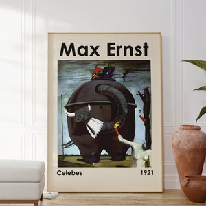 Max Ernst Poster - Celebes - Hochwertiges Poster - Max Ernst Druck - Surrealismus - Surrealistische Kunst - Originalgetreu